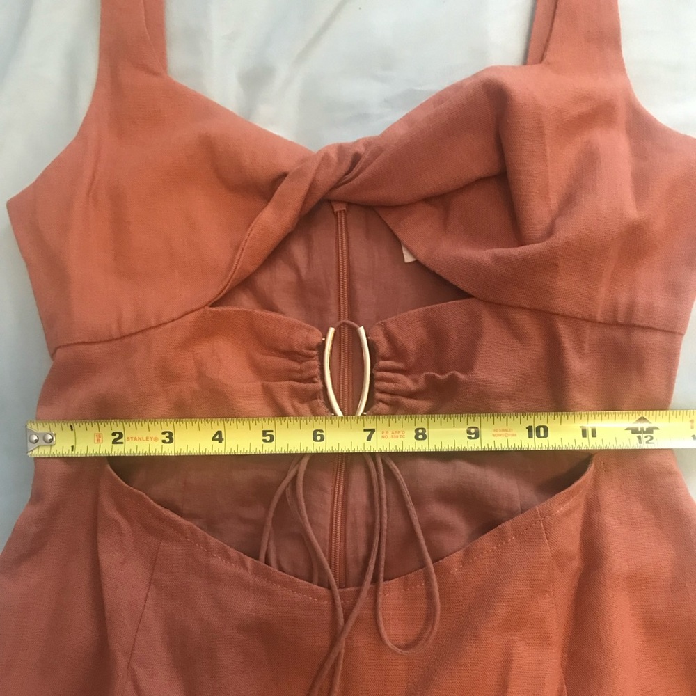 Meshki Cut Out O Ring Linen Midi Dress - Picture 5 of 6